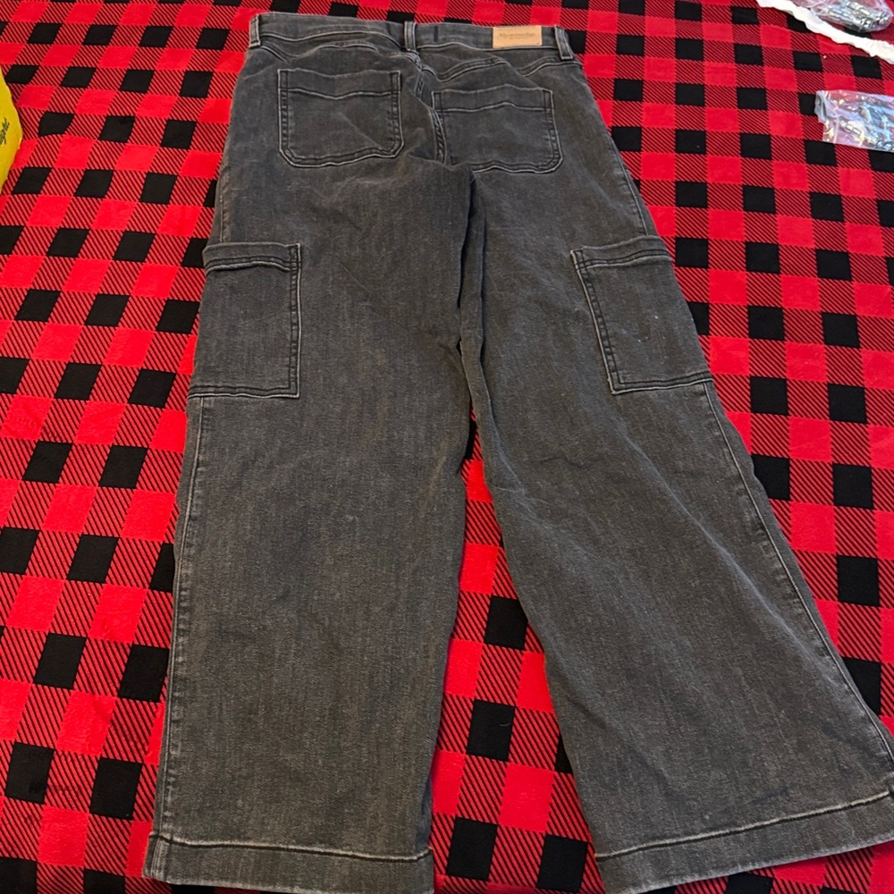 Abercrombie Kids Dark Gray Wide Leg Jeans - Picture 3 of 3